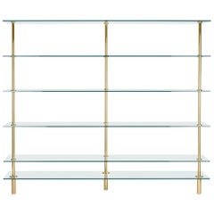 Ghidini 1961 Legs Bookshelves in Crystal and Brass by Paolo Rizzatto