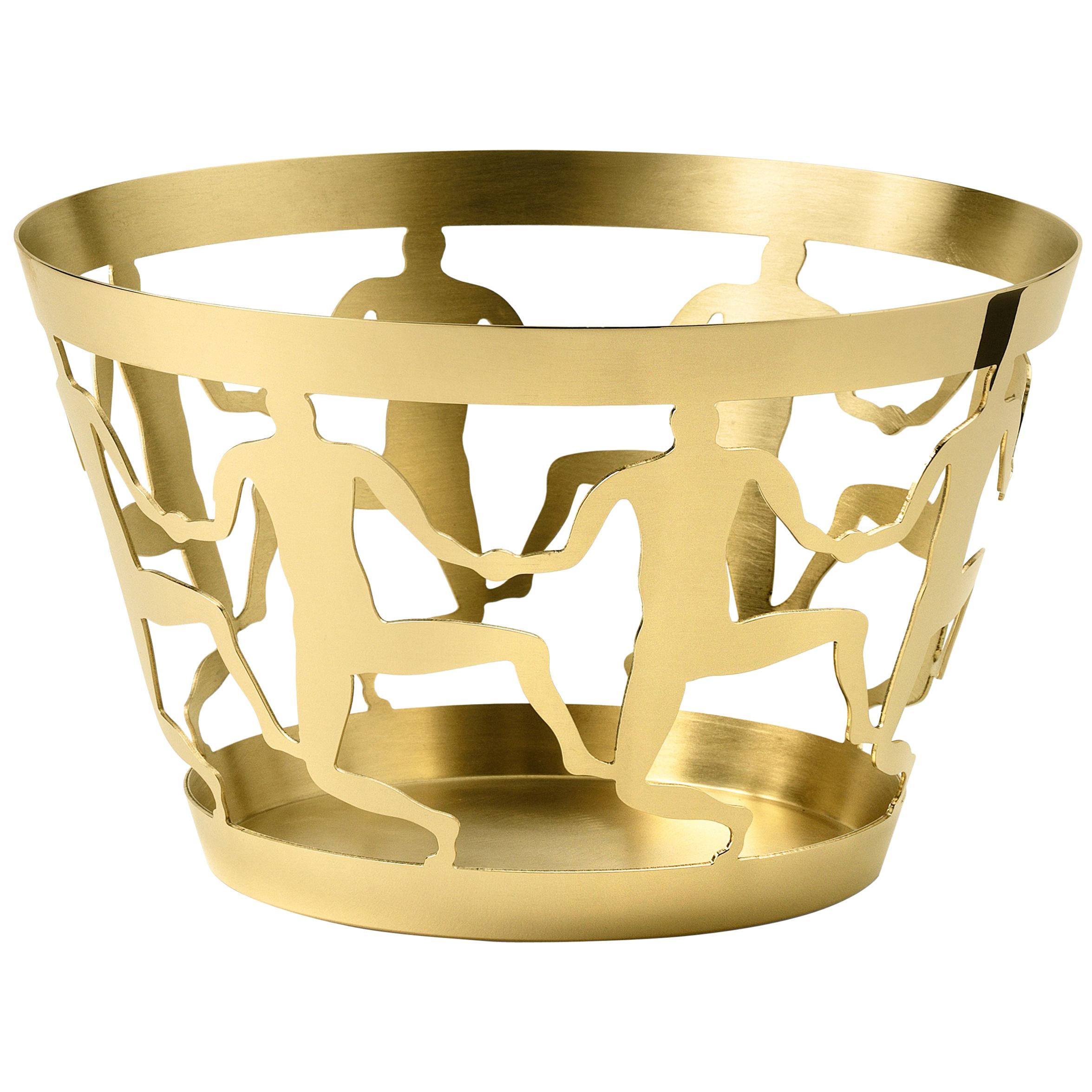 Ghidini 1961 Cestino 1 Medium Bowl in Polished Brass by Andrea Branzi For Sale