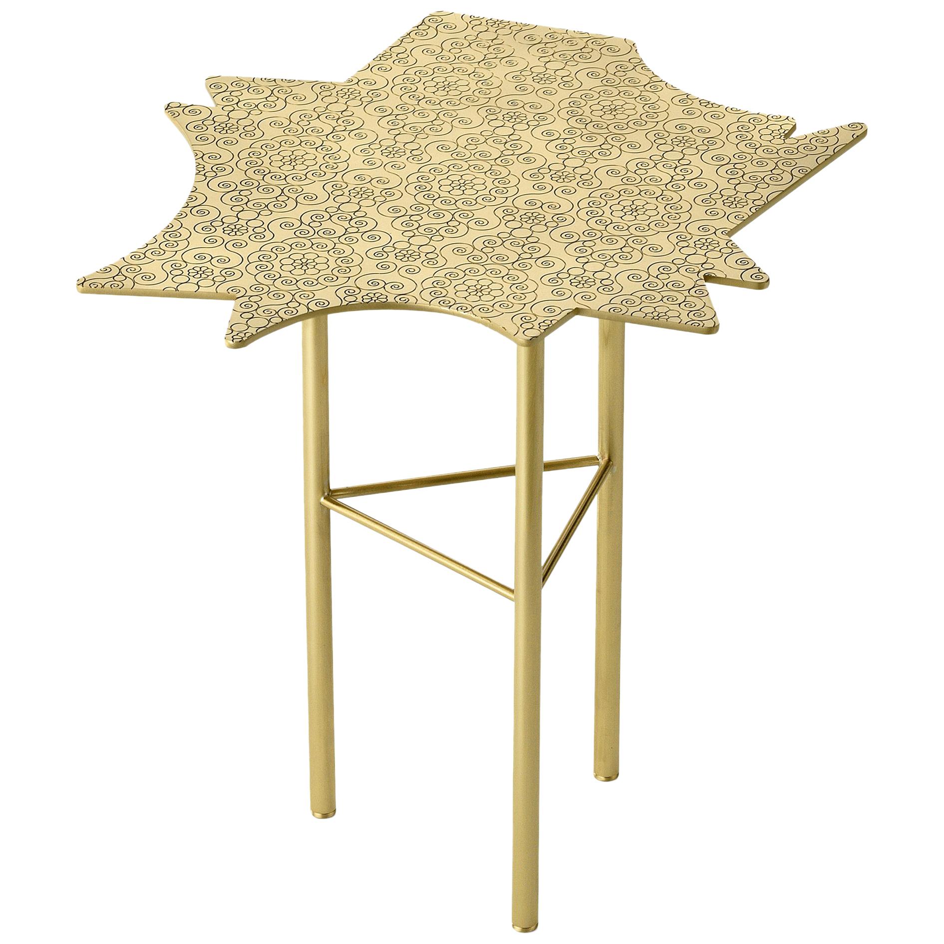 Ghidini 1961 Le Ninfee Right Side Table in Brass by Alessandro Mendini