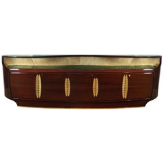 1950s Long Rounded Sideboard by Vittorio Dassi for Mobile Cantù, Italy