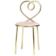 Ghidini 1961 Love Chair Powder Rose in Polished Brass by Nika Zupanc