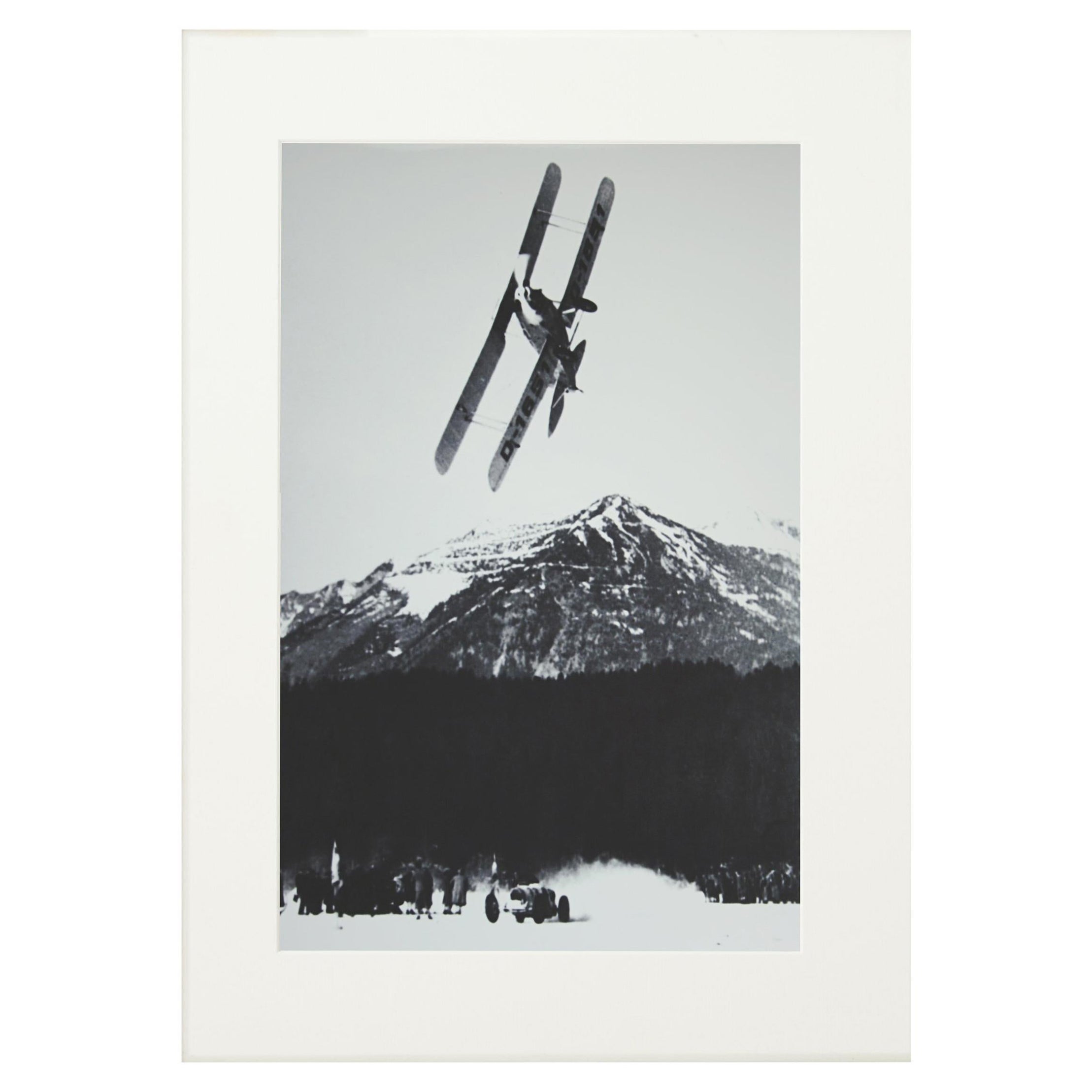 Photographie de ski alpin, « La course » tirée d'une photographie originale des années 1930