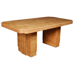 Art Deco Birdseye Maple Dining Table