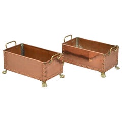 Pair of Decorative Copper Troughs, Planters