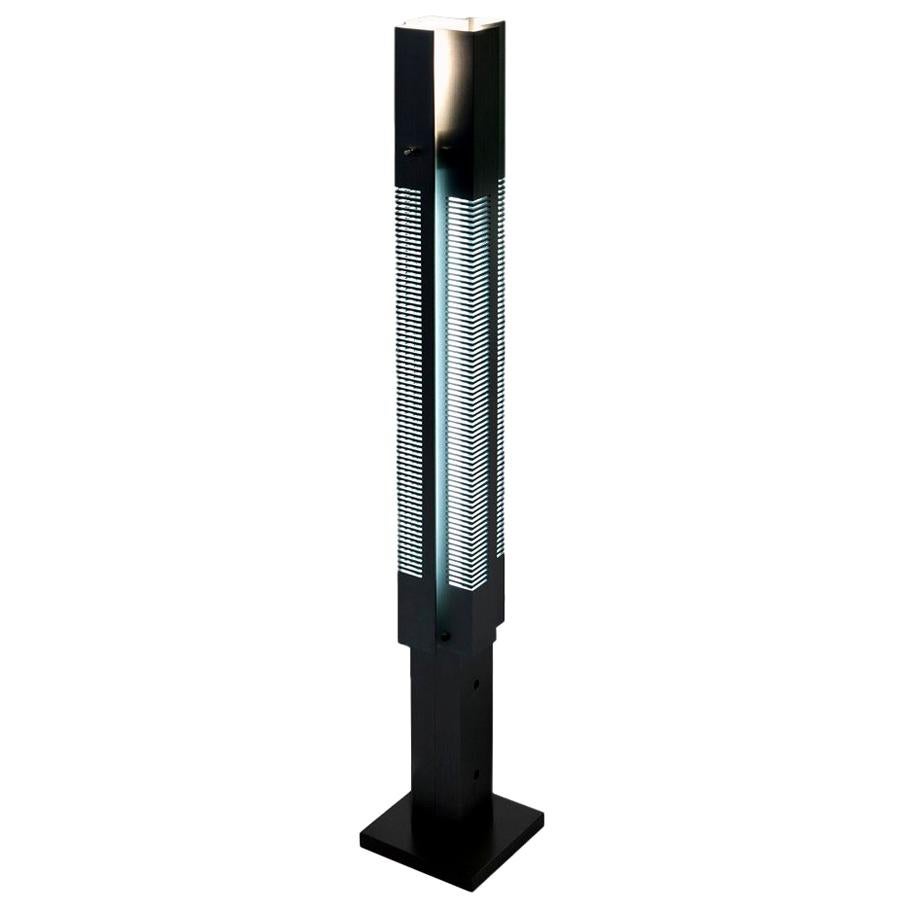 Serge Mouille Mid-Century Modern Black Small Signal Column Floor Lamp