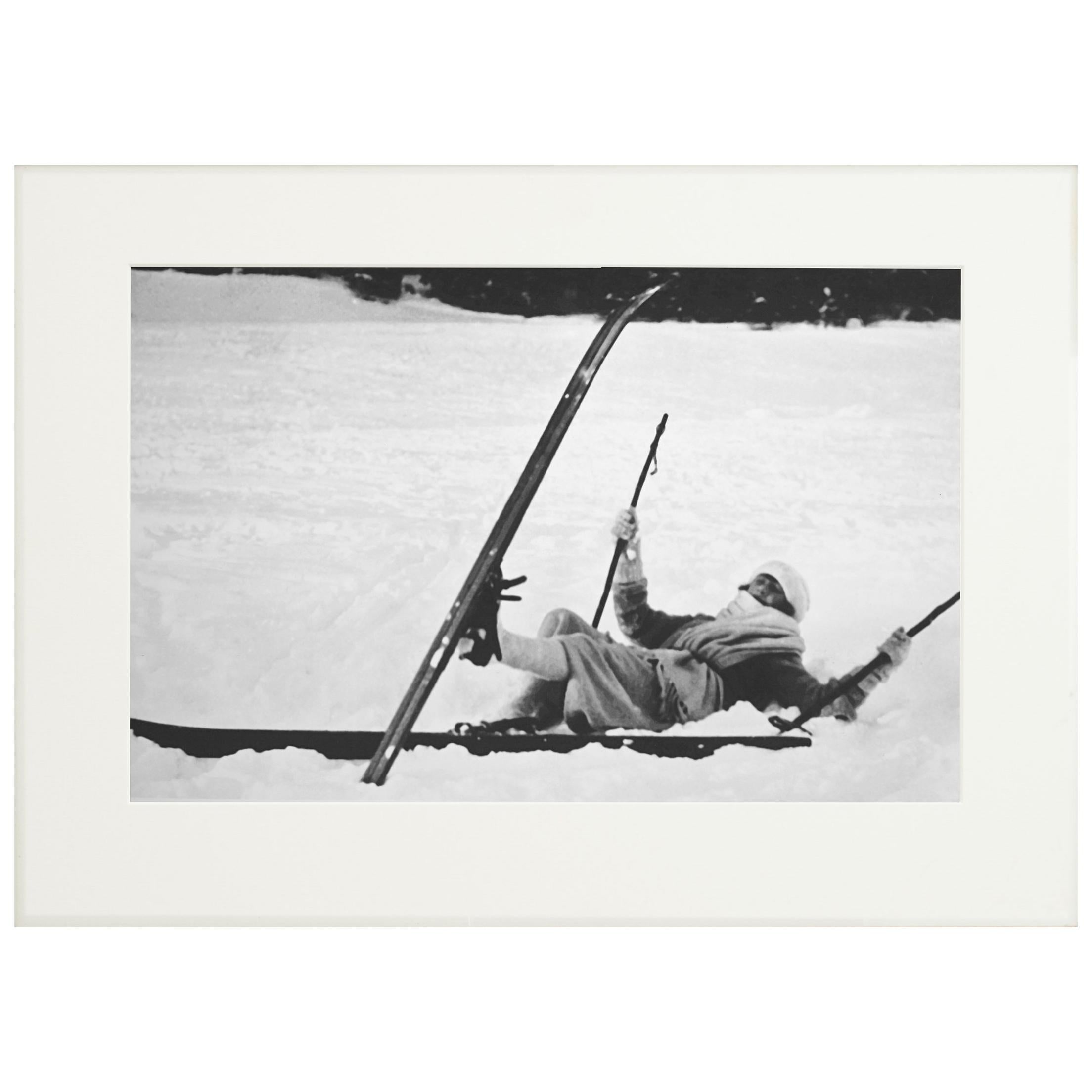 Alpine Ski Photograph, 'OPPS! Taken from Original 1930s Photograph