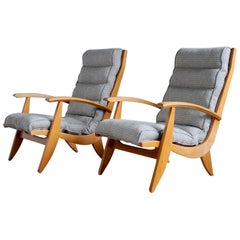 Paire de fauteuils à oreilles Free Span FS 123, France, 1954