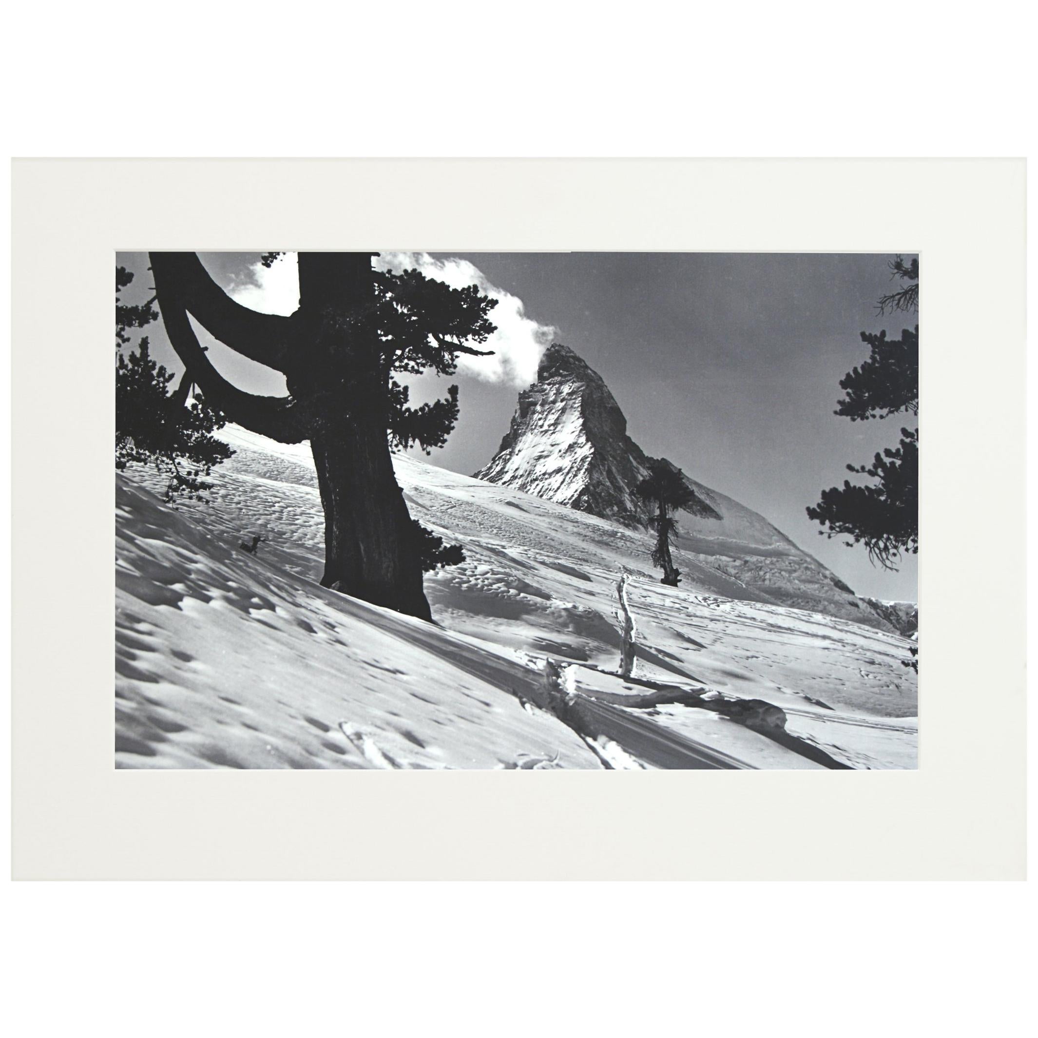 Alpine Ski Photograph, 'Matterhorn' Taken from Original 1930s Photograph