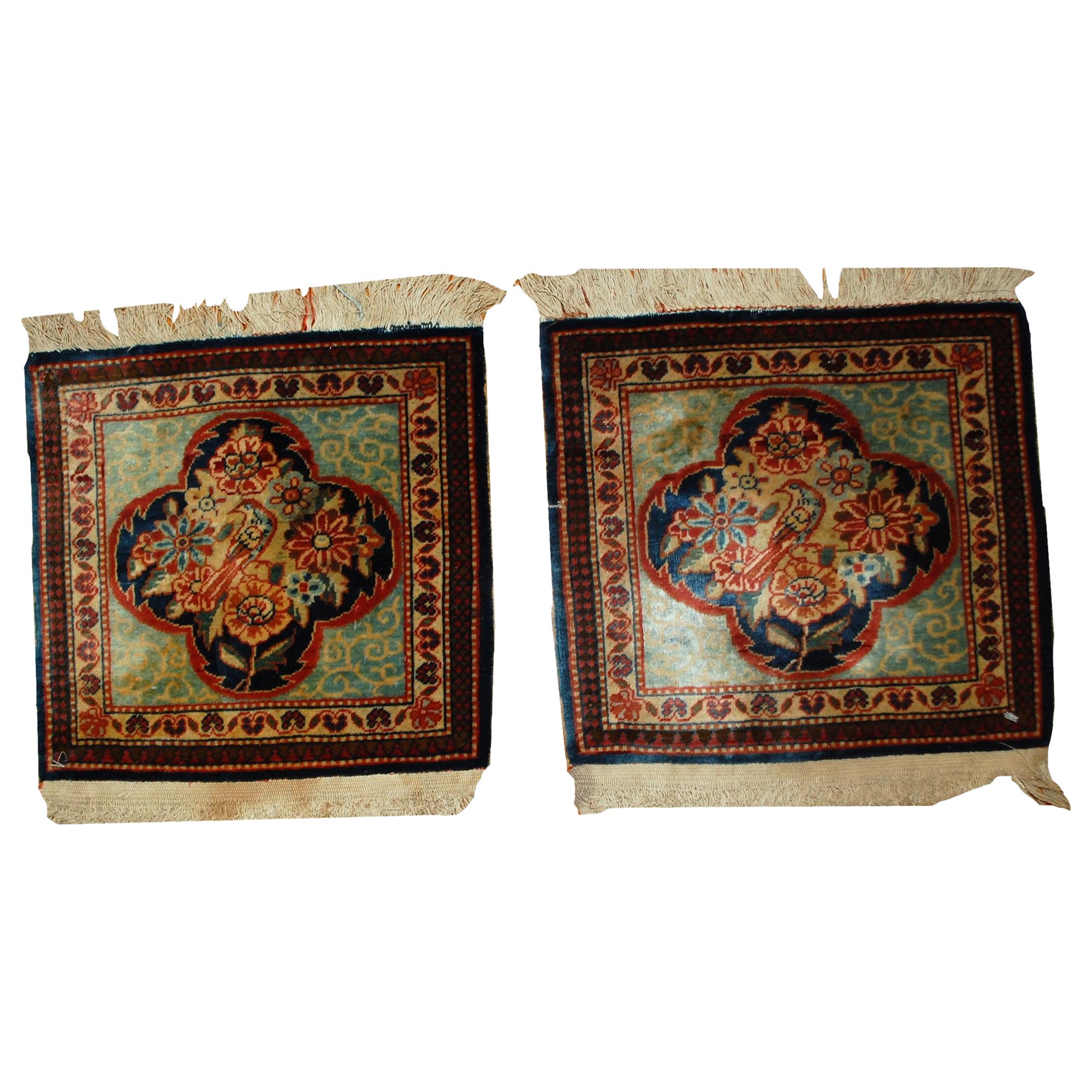Handmade Antique Pair of Dabir Kashan Style Rugs, 1B488