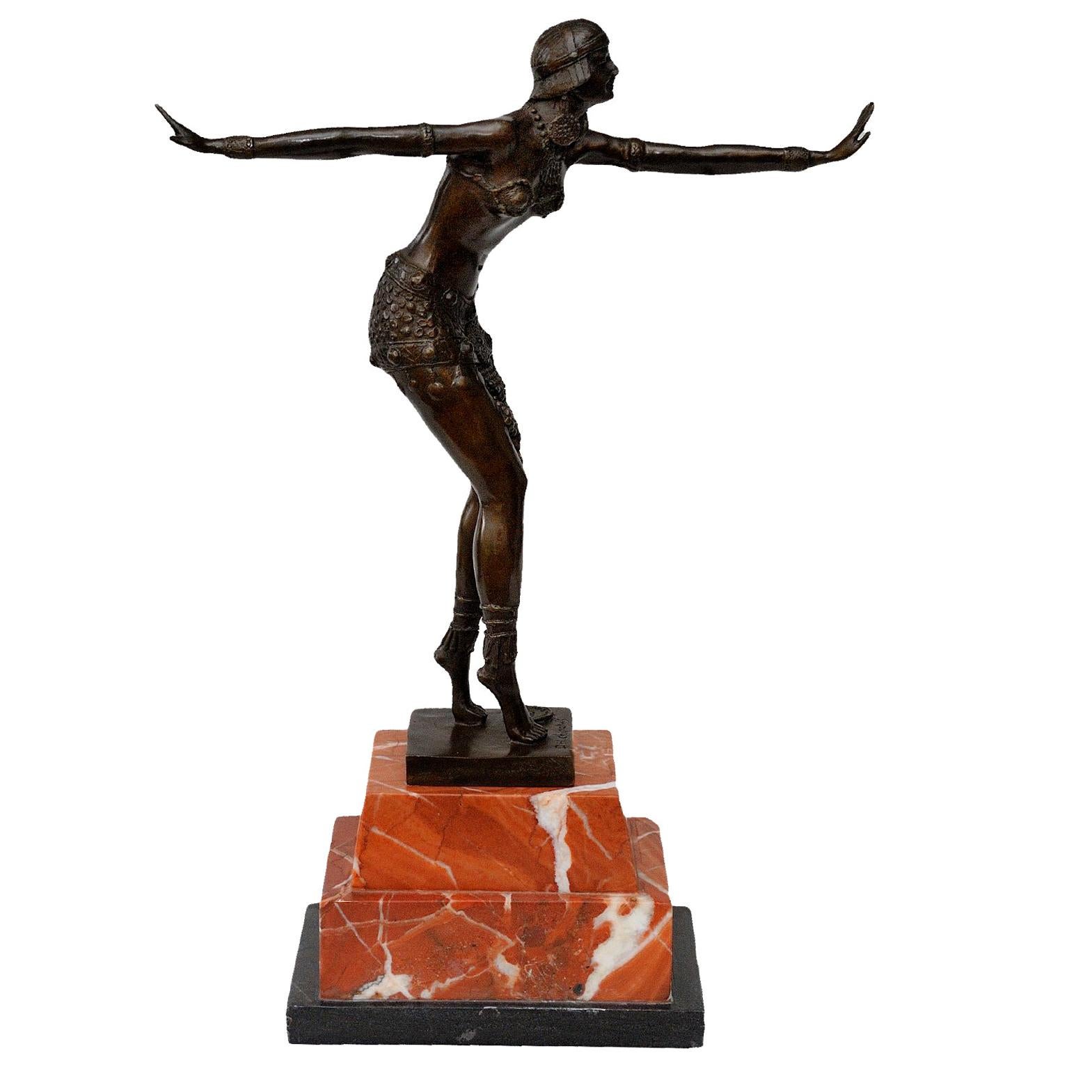 Contemporary Art Deco Style Bronze of a Dancer For Sale