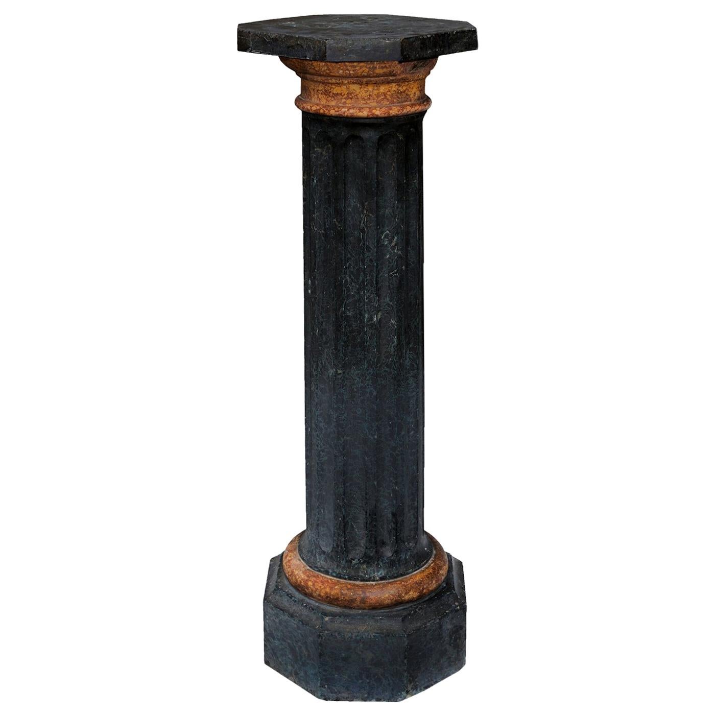 Italian Neoclassical Style Painted Scagliola Column, circa 1850 For Sale