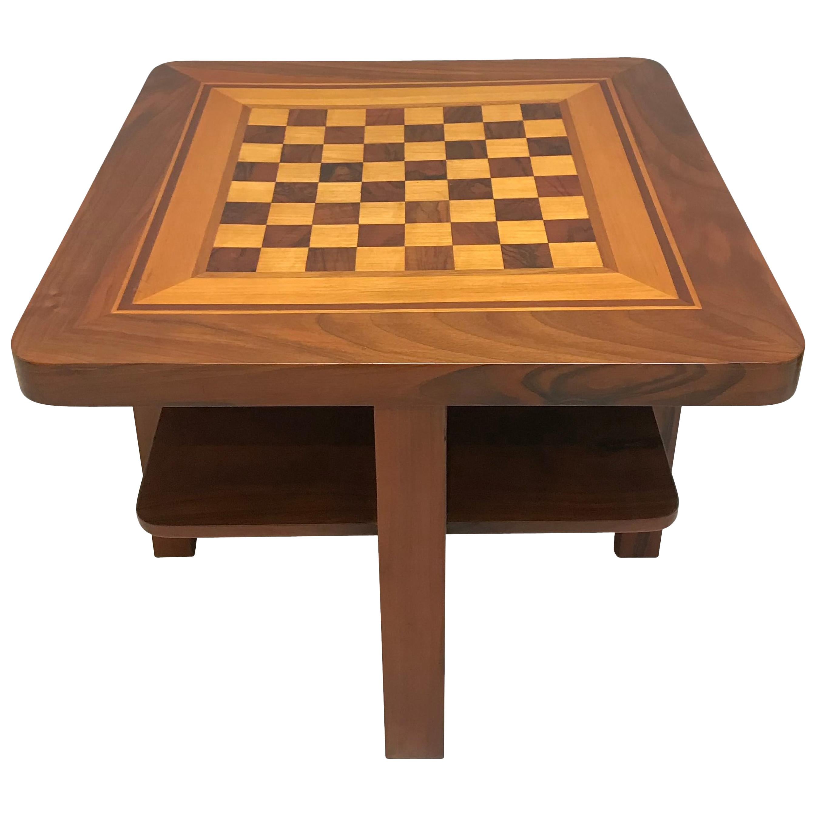 Bauhaus Chess Table, Walnut and Maple, Germany, circa 1930