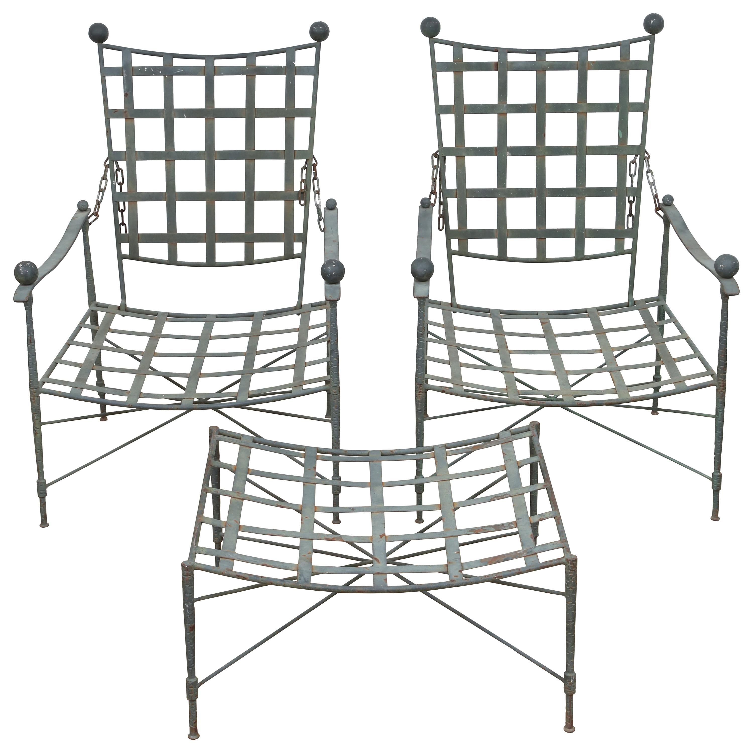 Pair of Lounge Patio Chairs by Mario Papperzini for Salterini