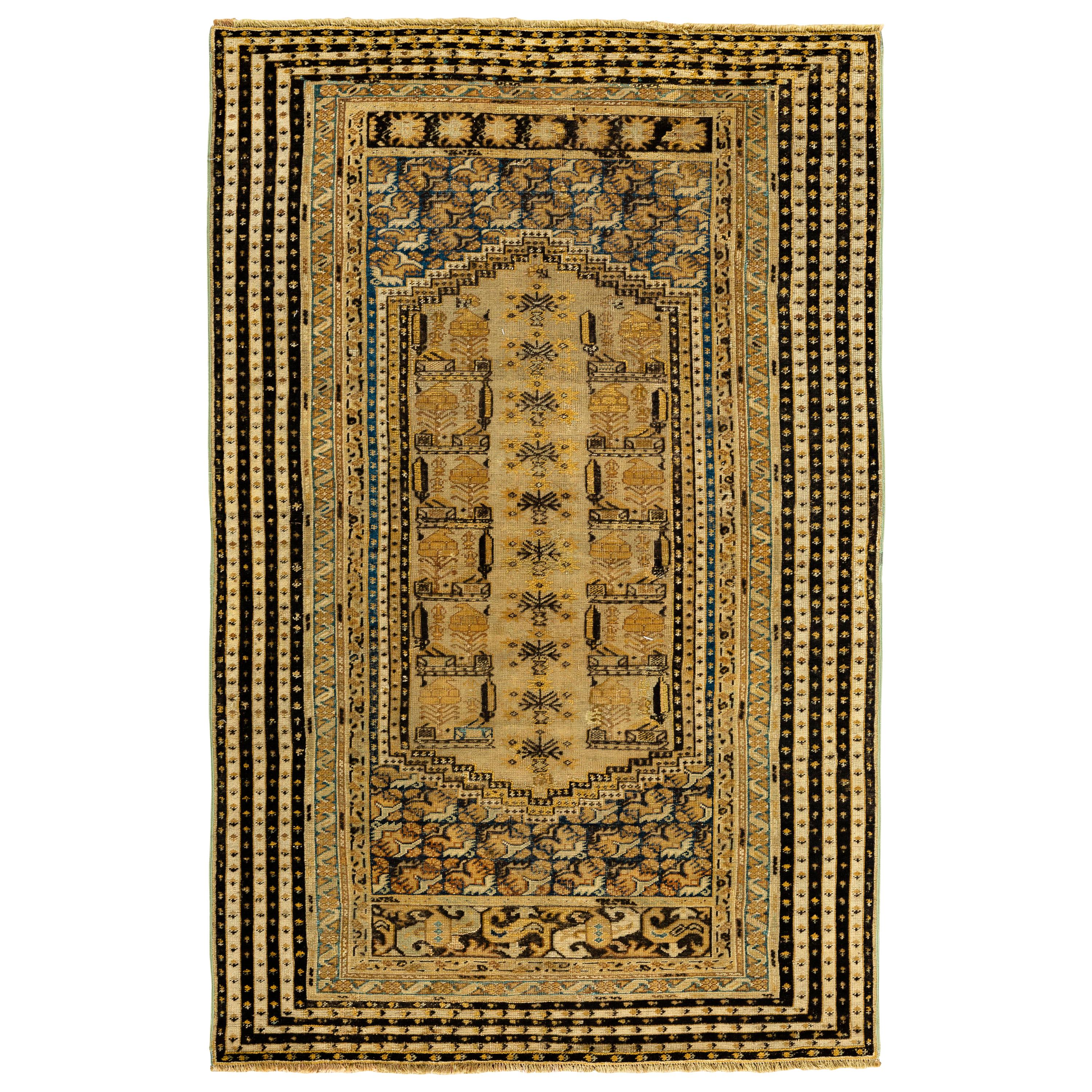 Antique Turkish Ghiordes Rug, circa 1890 4'2 x 6'3