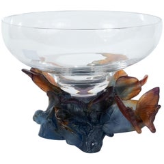 Art Deco Style Crystal and Pâte de Verre Papillon Coupe by Daum