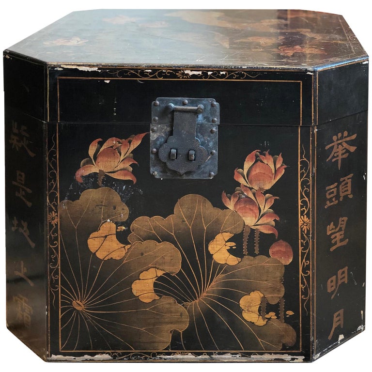 20th Century Pair Of Oriental Style Wood Crates For Sale At 1stdibs