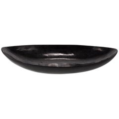 Postmodern Black Tessellated Stone Oval Decorative Bowl or Platter, 1990s