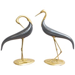 Vintage Pair of Murano Glass Herons, Italy, circa 1970