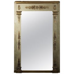 19th Century French Empire Painted Mirror from the Napoleon III Period