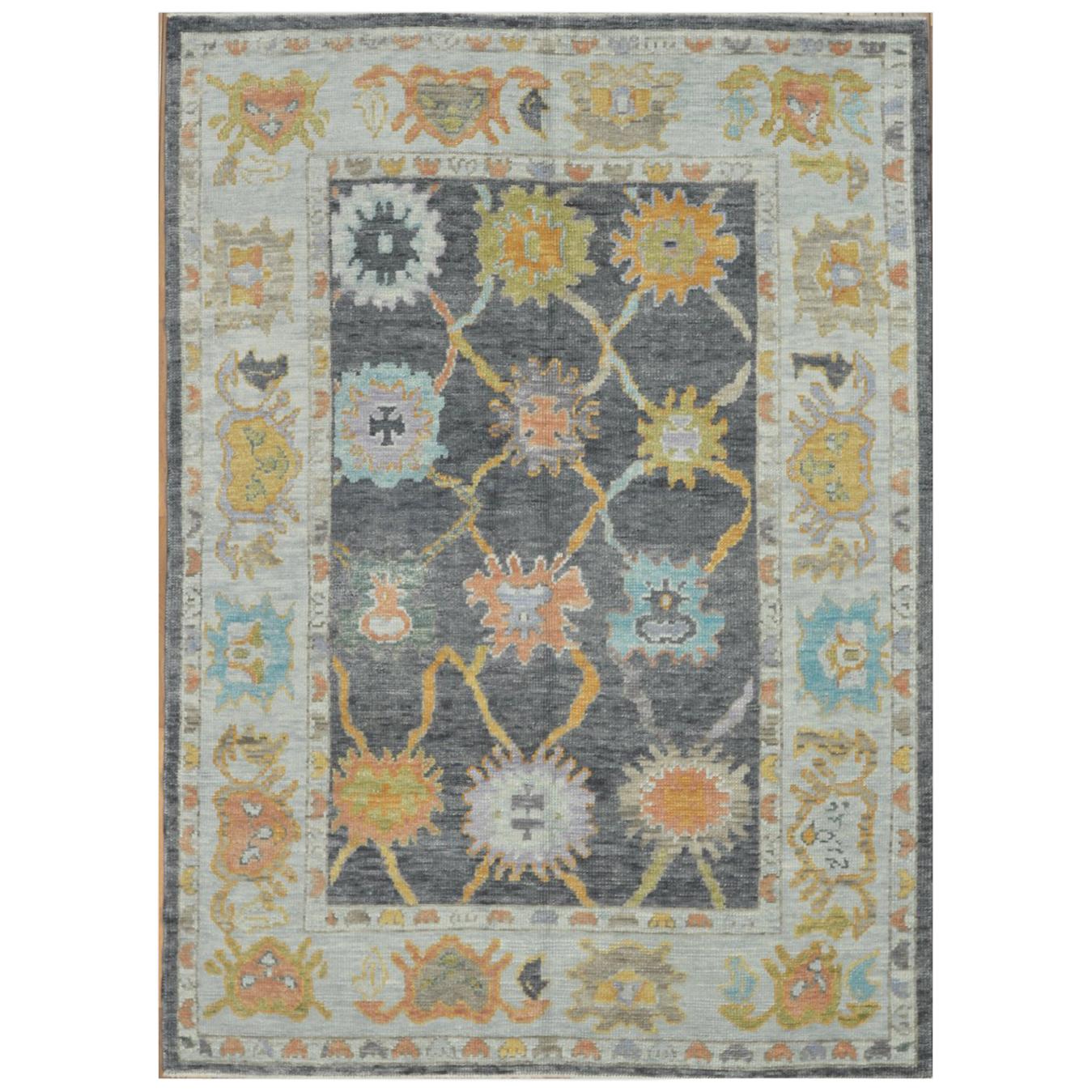 New Hand Knotted Turkish Oushak Rug