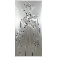 Retro David Bowie Wall Piece Etched in Aluminium