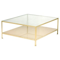90° Glass & Metal Large Square Coffee Table, Vica designed by Annabelle Selldorf