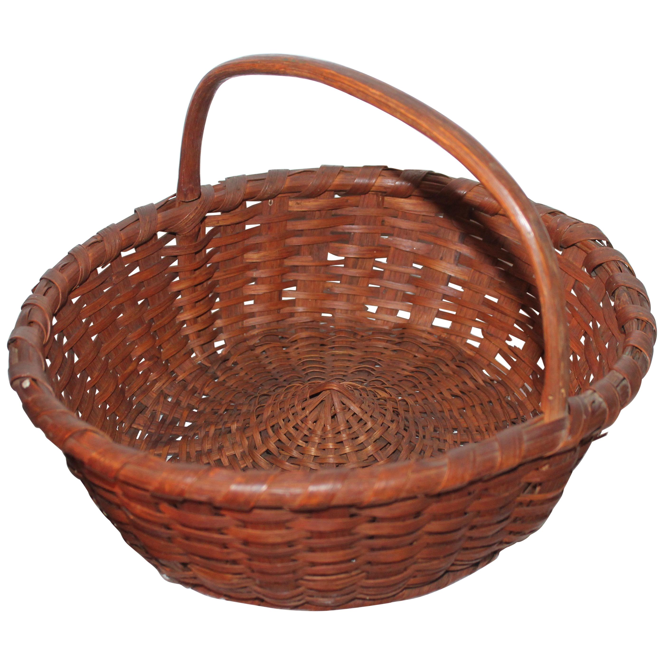 19th Century Early Basket with Kick Up Base
