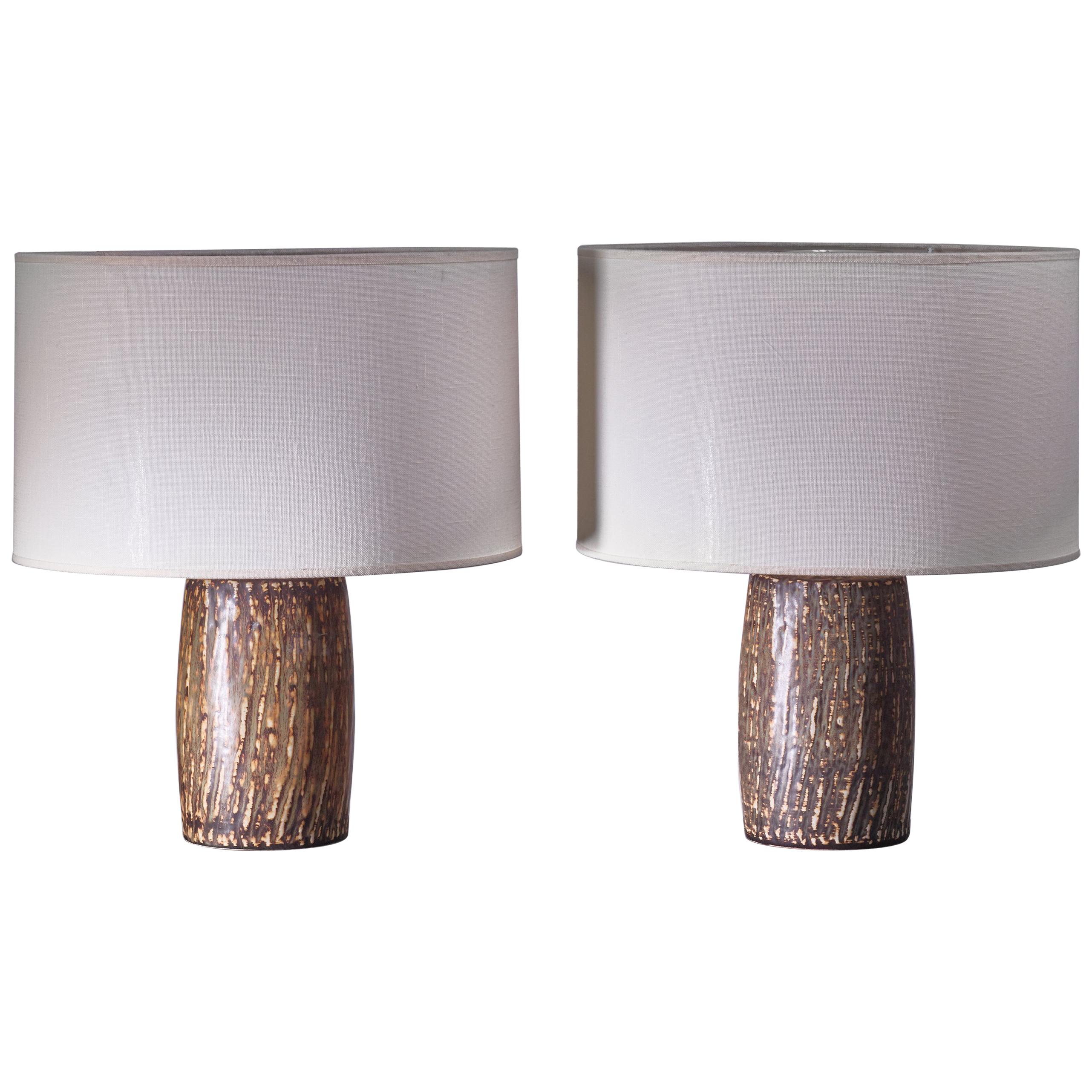 Pair of Gunnar Nylund Ceramic Table Lamps, Sweden, 1950s