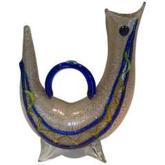 Ermanno Nason Signiert Murano Exotische Tier Form Vase