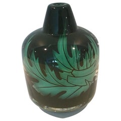 Orrefors Graal Vase in Green by Jan Johansson