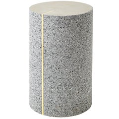 Rubber Cylinder in Gris Side Table, Made in USA