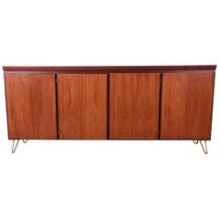 Skovby Danish Modern Rosewood Sideboard Credenza on Hairpin Legs, Newly Refinish