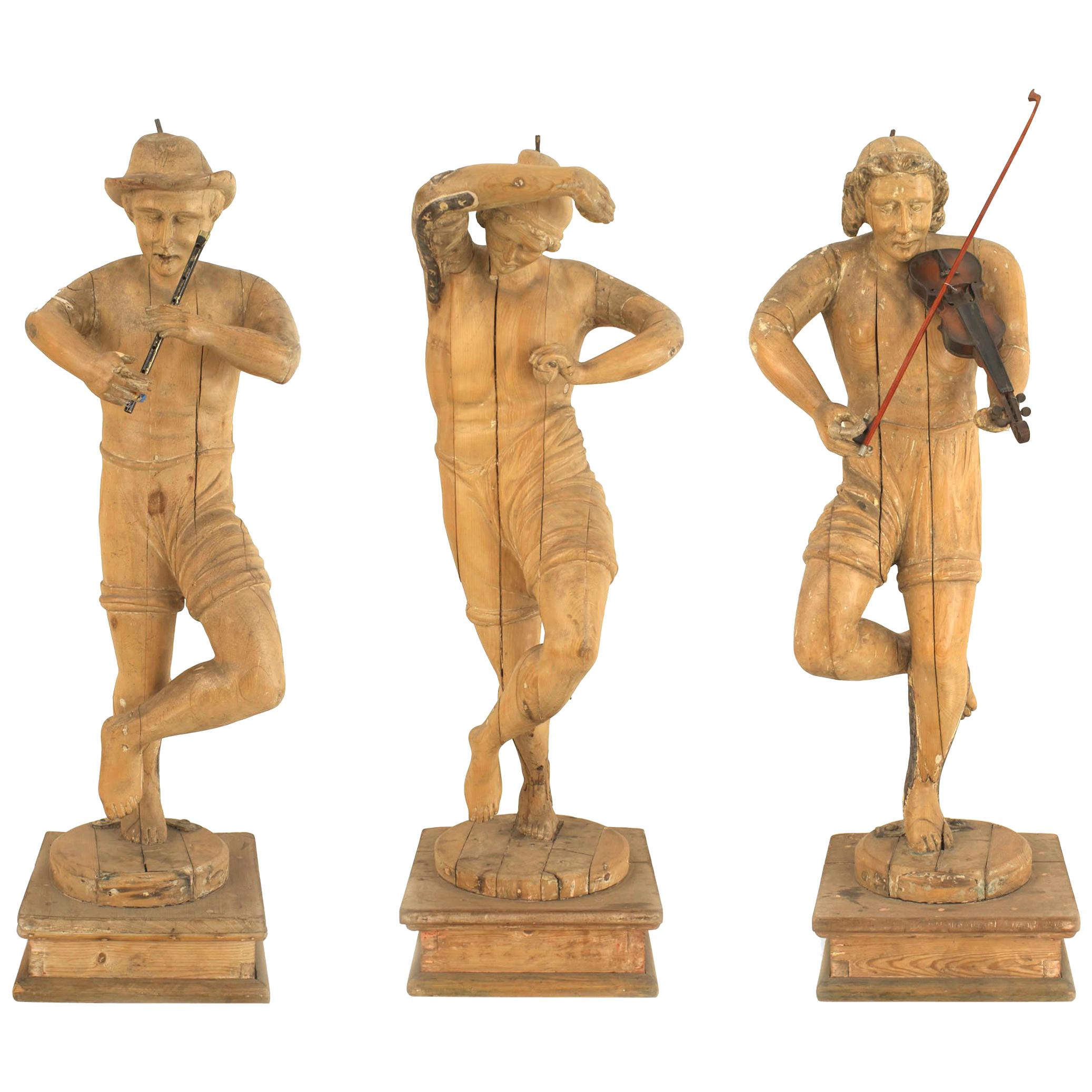 Set of 3 Italian Renaissance Musical Figures For Sale