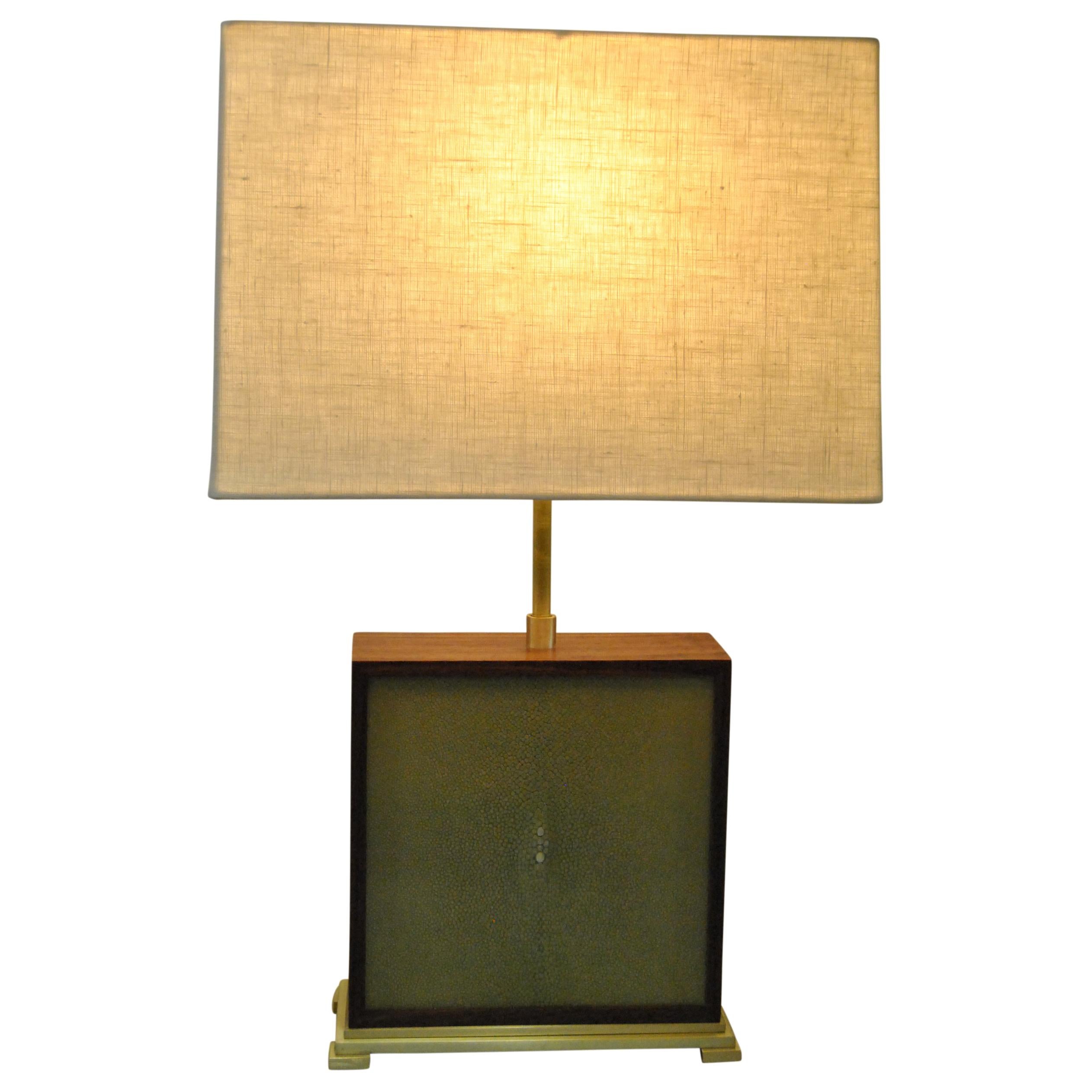 Modernist Series Walnut and Shagreen Table Lamp