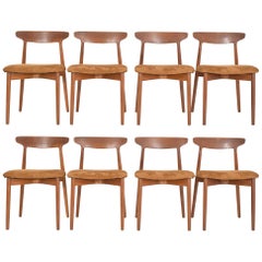 Set of Eight Harry Ostergaard, Model 59 Teak Dining Chairs