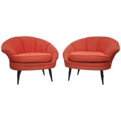 Midcentury Asymmetrical Club Chairs