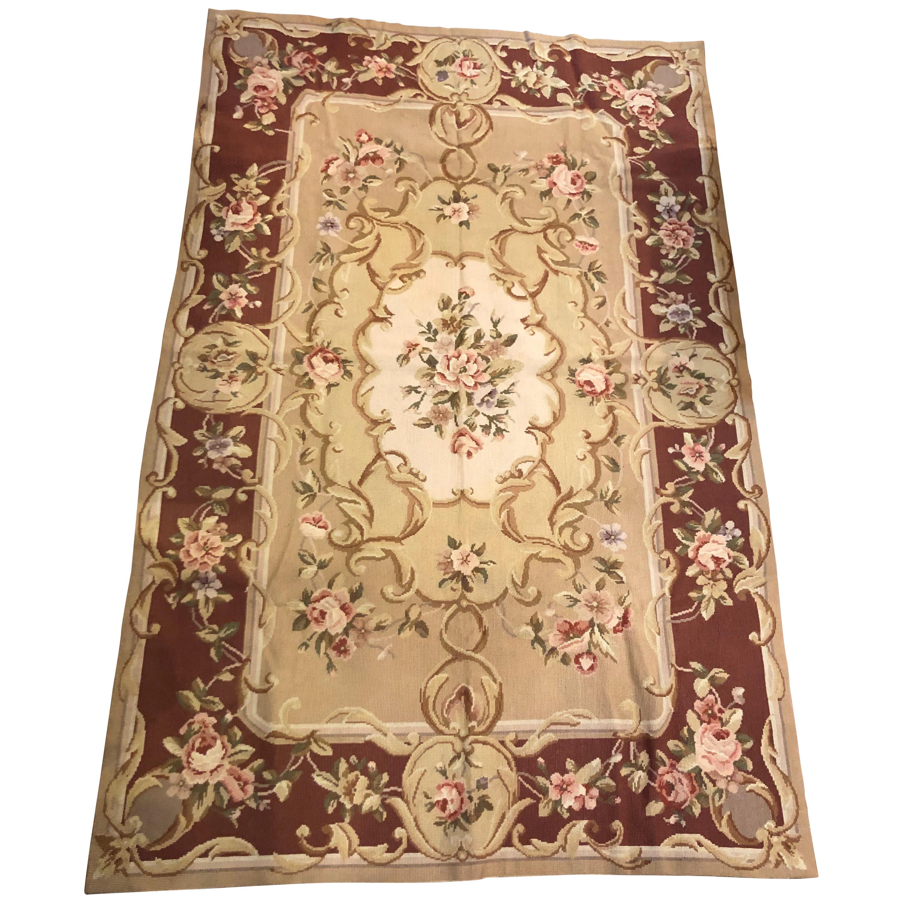 Aubusson Needlepoint Rug New Unused 4' x 6'