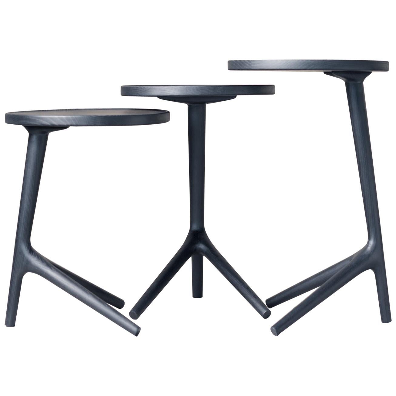 Table tripode en frêne noir (hauteur : 25") Table gigogne d'appoint - Fernweh Woodworking en vente