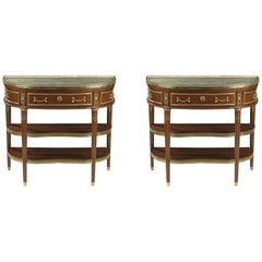 Pair of Louis XVI Mahogany Console Tables by Fidelys Schey, circa 1780