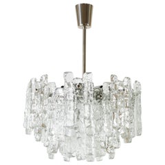 Kalmar Ice Glass Chandelier, 1970