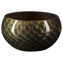 Bowl Mocenigo, Muranese Glass, Gold 24-Karat and Black, Italy