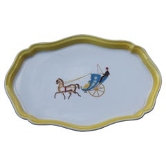 Tray Richard Ginori Italian Design Yellow with Decorations Typical of Gio Ponti