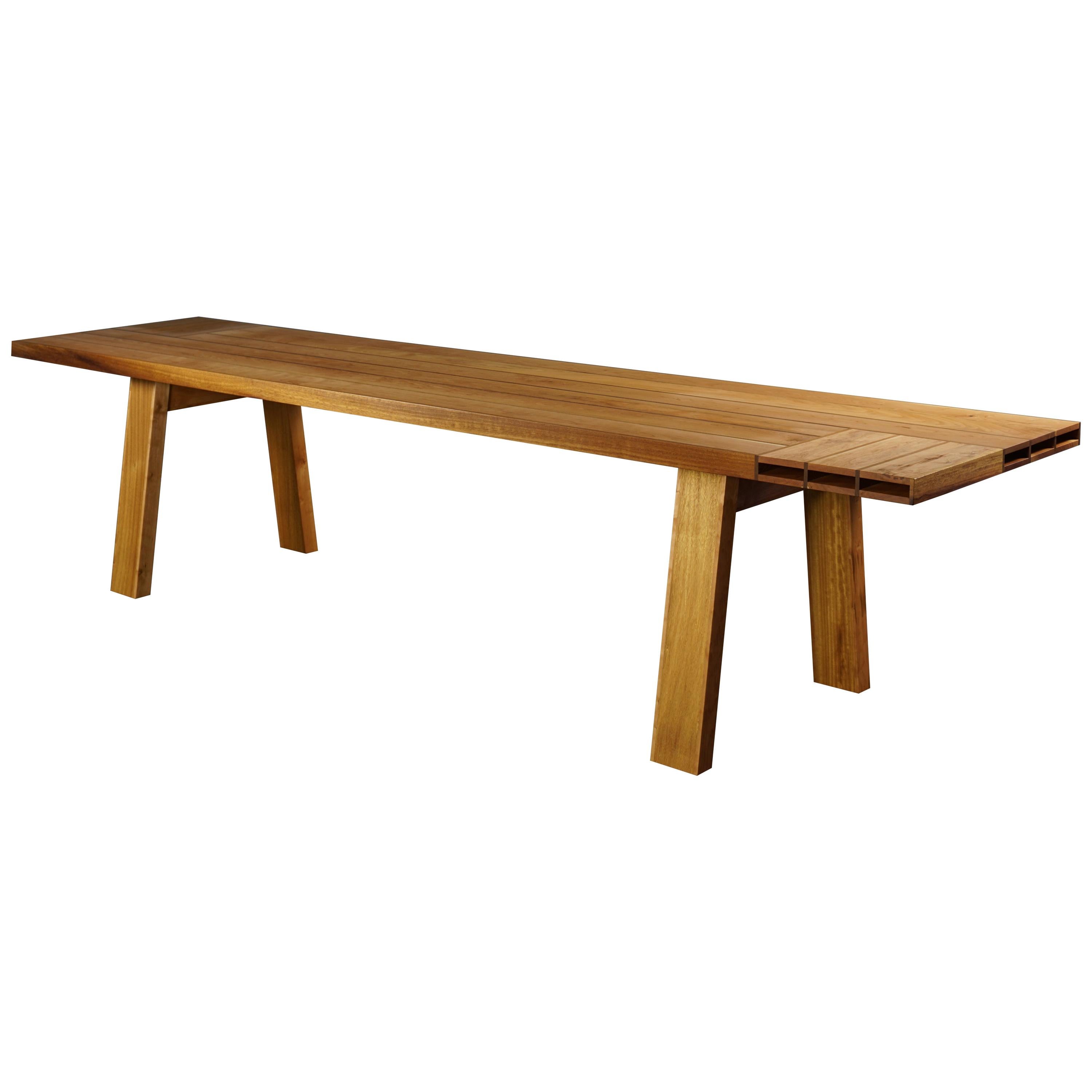 Dining Table in Solid Cherry and Iroko Wood, Designed by Max Frommeld For Sale