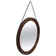 Round Wall Hanging Mirror in Wenge by Uno & Osten Kristiansson Luxus Sweden
