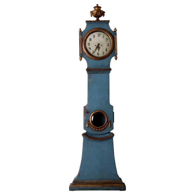 Swedish grandfather clock, 1790–1810, offered by Laserow Antiques