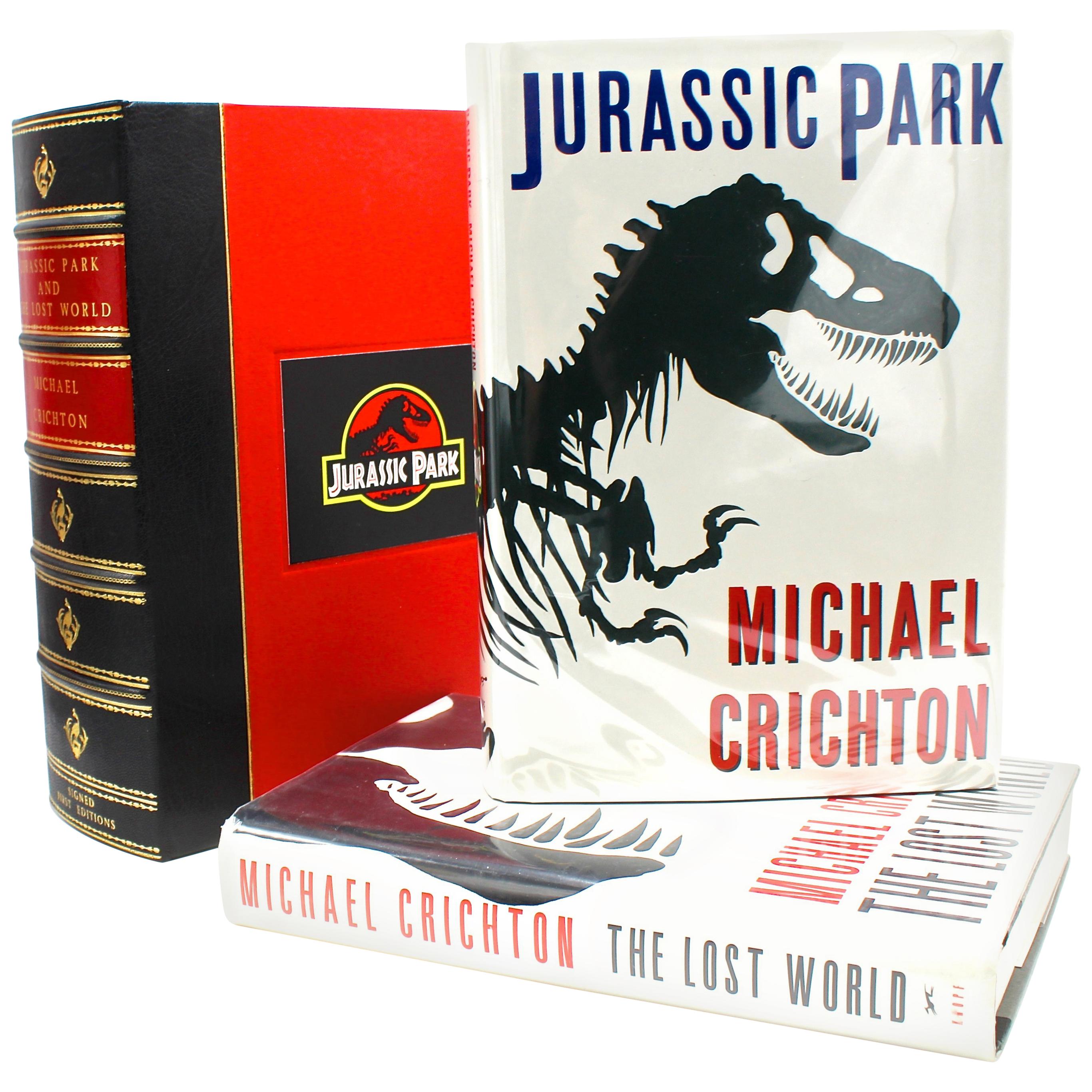 "Jurassic Park and The Lost World, " First Editions, Signed by Michael Chrichton