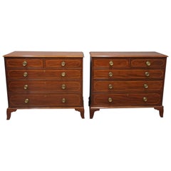 Pair of George III Mahogany and Inlaid Chest of Drawers
