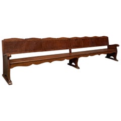 Banc d'église monumental en noyer du 20ème siècle de 294 cm