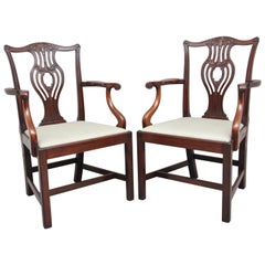 Pair of Early 20th Chippendale Style Armchairs