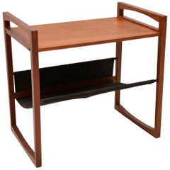 1960s Danish Teak and Leather Side Table by Kai Kristiansen